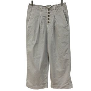AMERICAN EAGLE sz 6 Women’s Pants Wide Leg Stretch Waist Pleats Neutral Gray